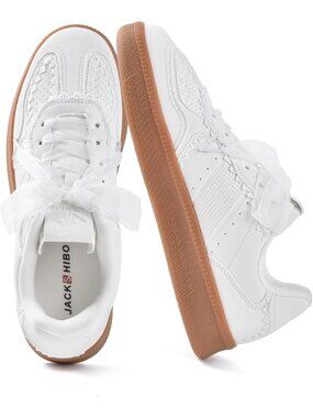 Stylish Women's Ribbon Lace-Up Sneakers | Fashion Tennis Walking Shoes